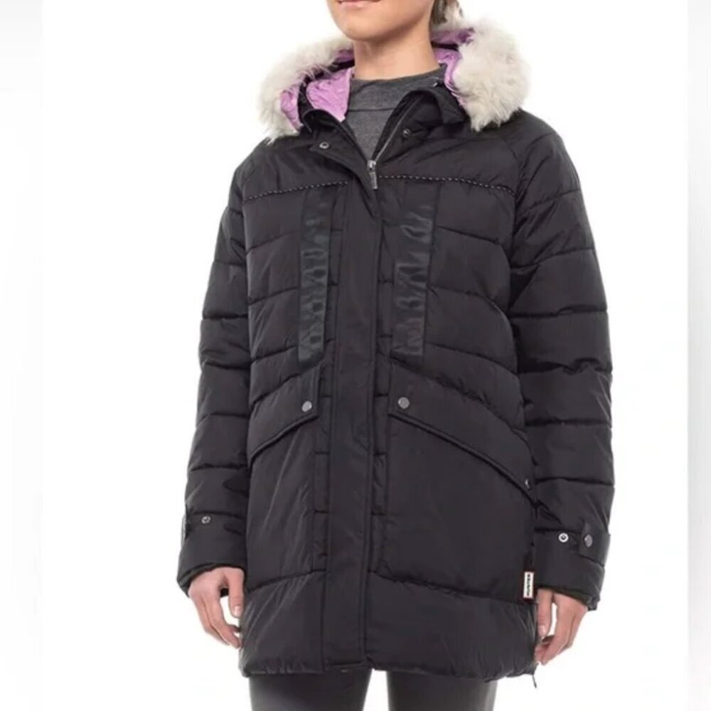 Hunter Original Astro Faux Fur Trim Parka size Small - Picture 2 of 12